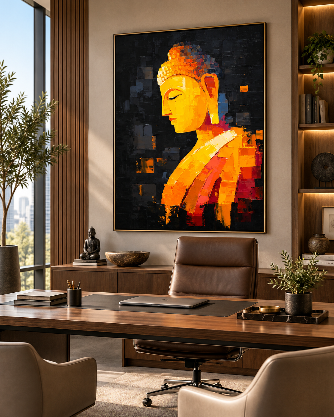 Abstract Buddha In Oil Painting Style | Digital Artwork