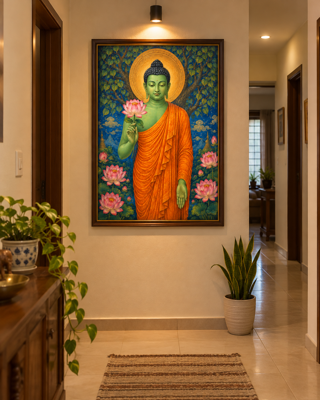 Buddha Amidst Lotus Blossoms | Digital Artwork