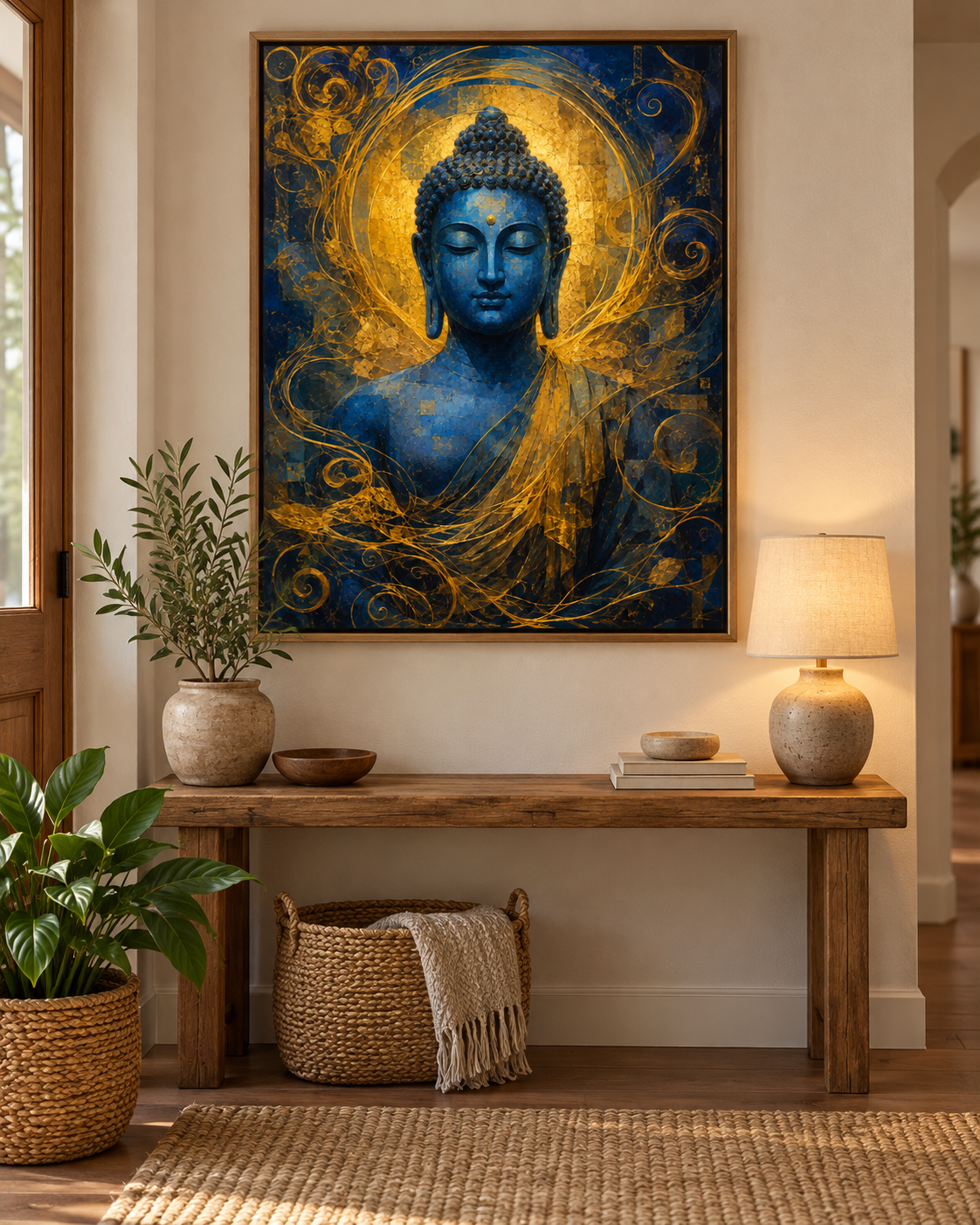 Buddha With Golden Halo | Digital Artwork