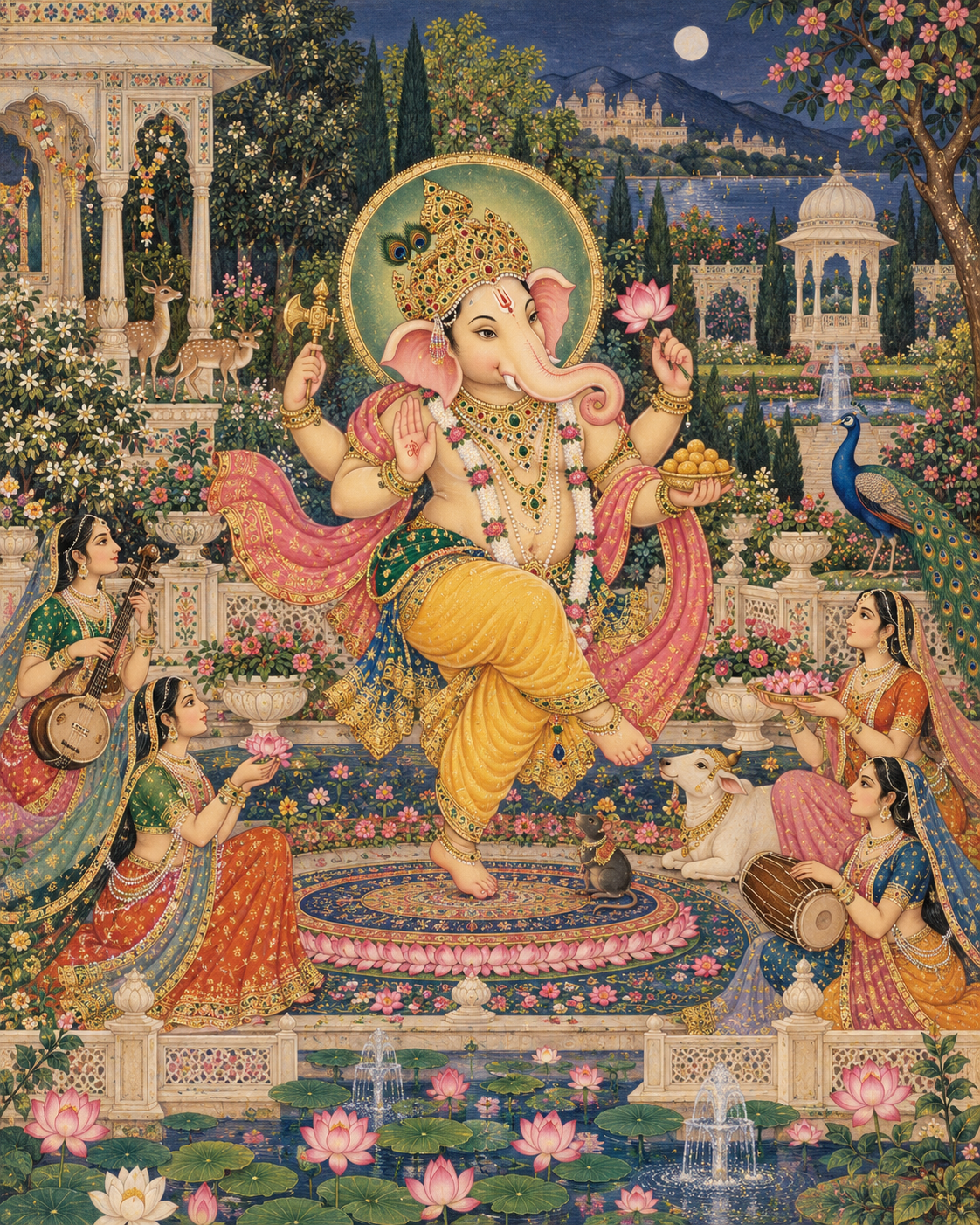 Lord Ganesha Divine Celebration | Digital Artwork