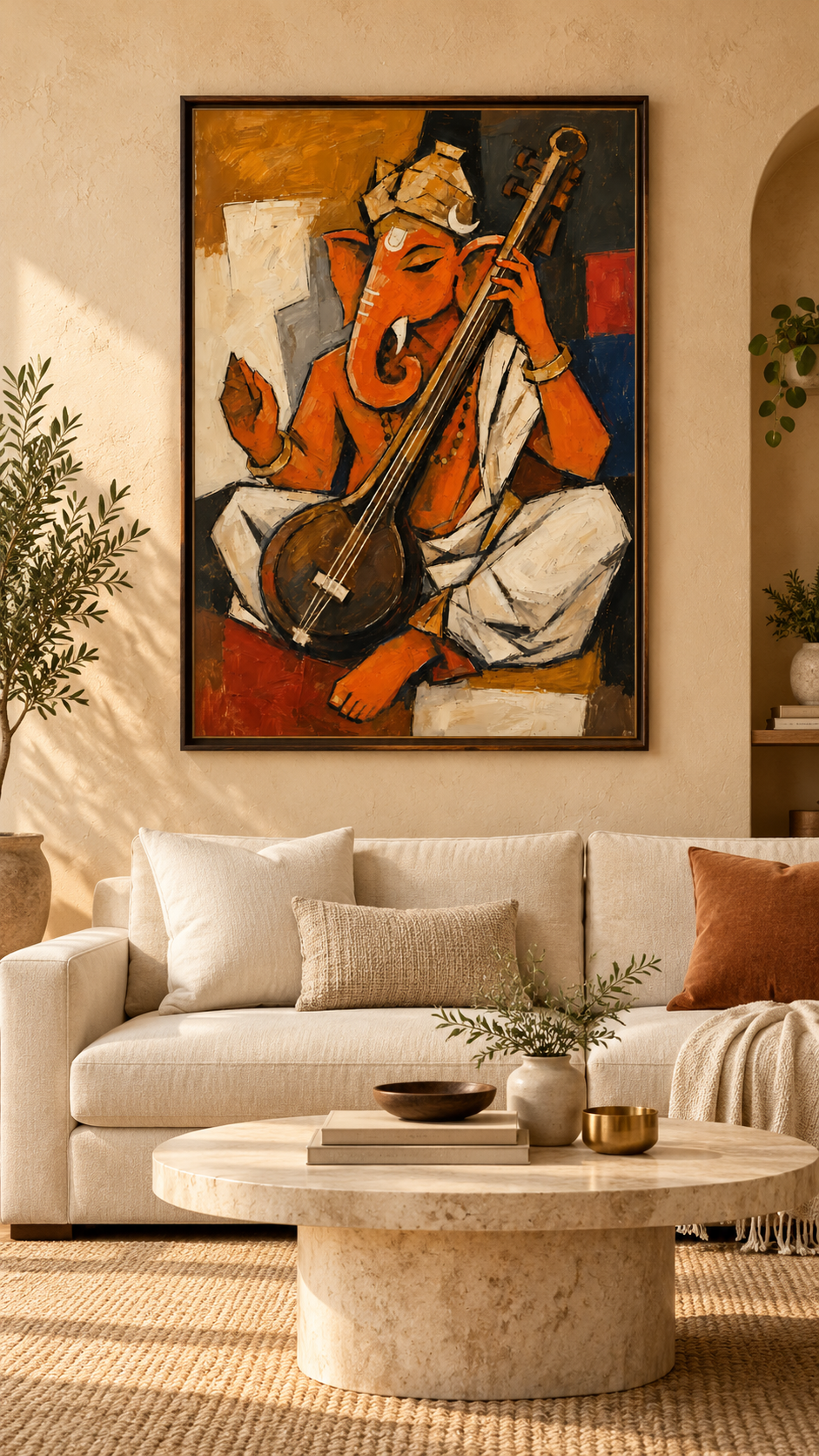 Lord Ganesha Playing Veena | Digital Artwork