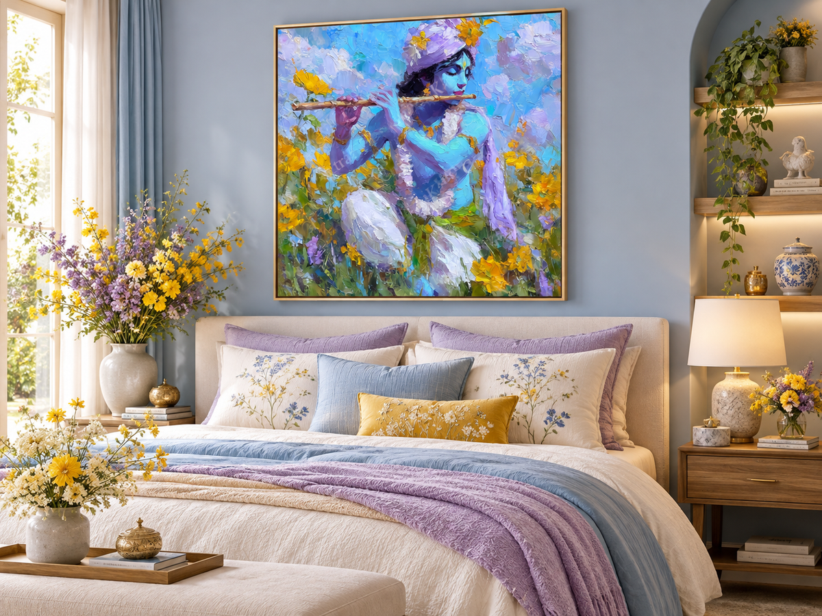 Lord Krishna - Playing his Flute | Digital artwork