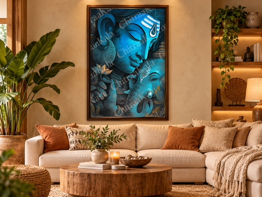 Divine Bond – Lord Shiva & Lord Ganesha | Digital Artwork