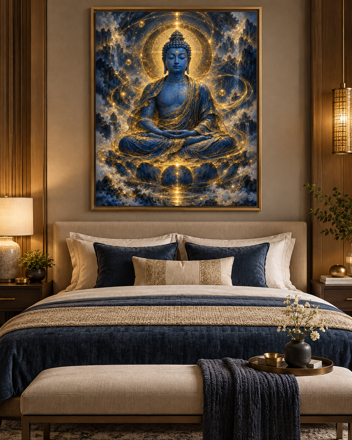 Celestial Buddha in Blue | Digital Artwork