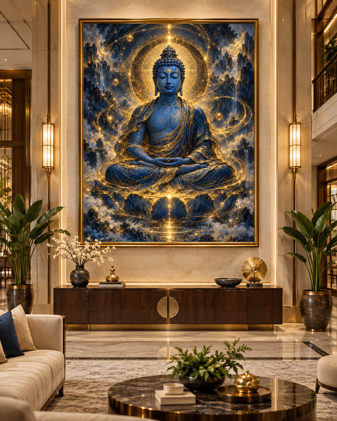 Celestial Buddha in Blue | Digital Artwork