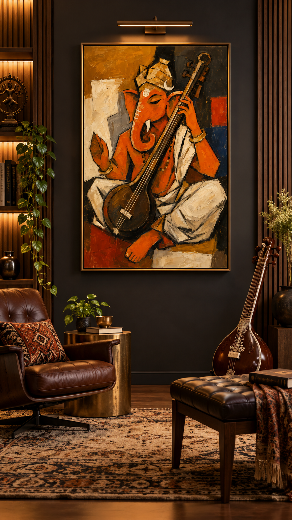 Lord Ganesha Playing Veena | Digital Artwork