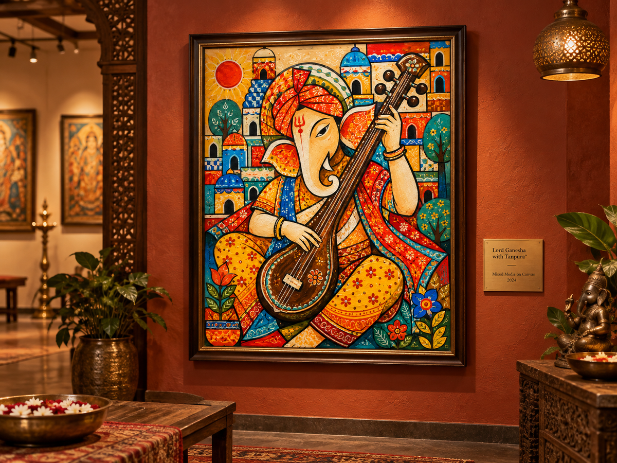 Lord Ganesha’s Melody | Digital Artwork Download
