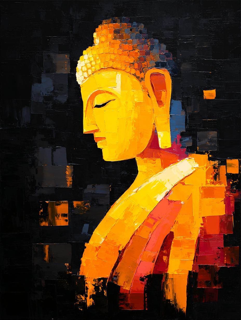Abstract Buddha In Oil Painting Style | Digital Artwork
