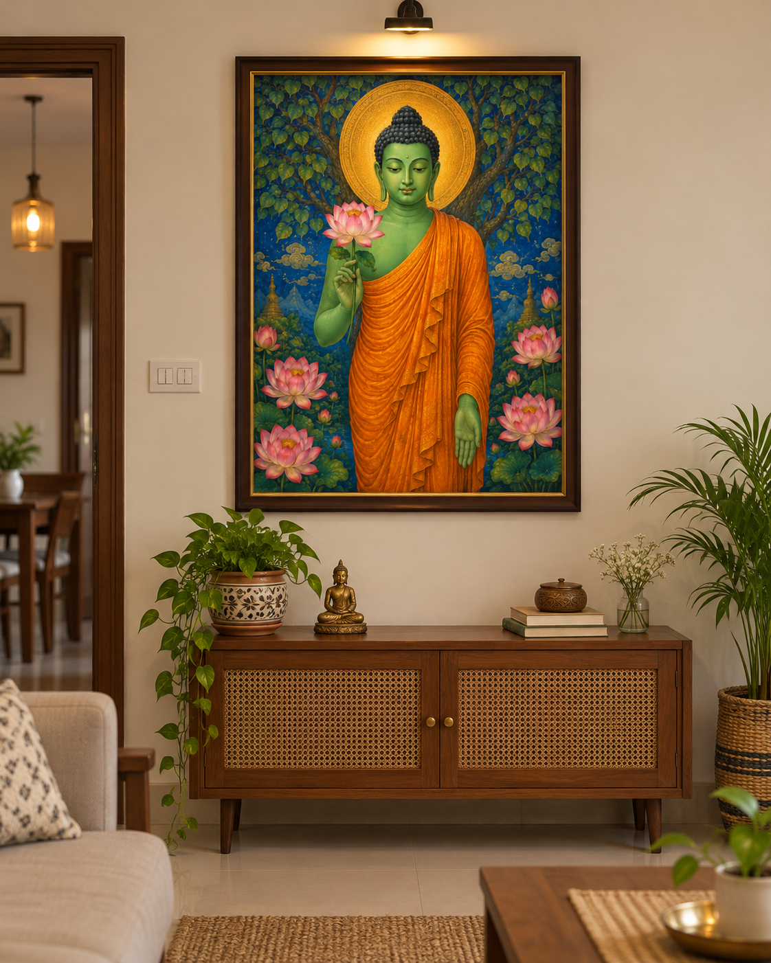 Buddha Amidst Lotus Blossoms | Digital Artwork