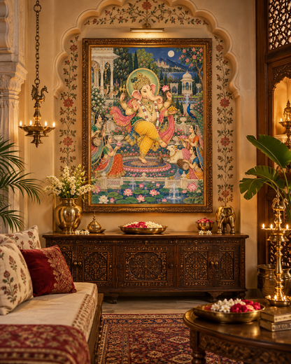 Lord Ganesha Divine Celebration | Digital Artwork