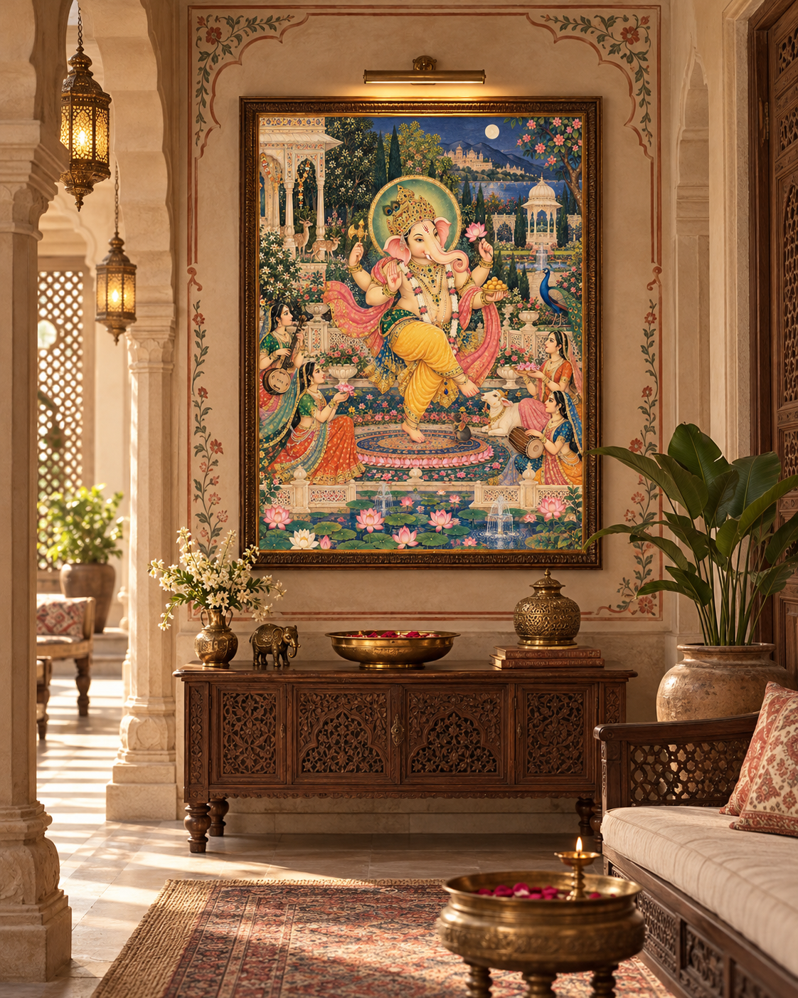 Lord Ganesha Divine Celebration | Digital Artwork