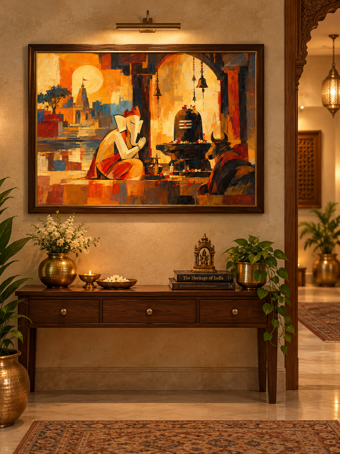 Lord Ganesha Praying Lord Shiva | Digital Artwork