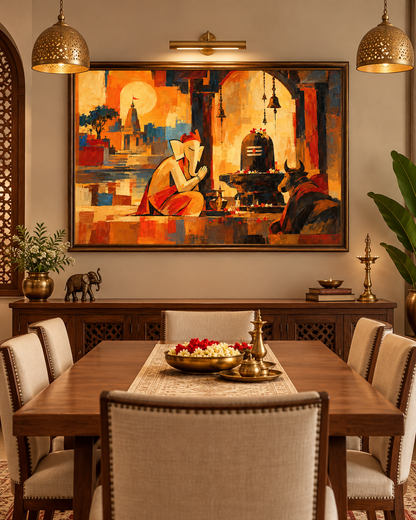 Lord Ganesha Praying Lord Shiva | Digital Artwork