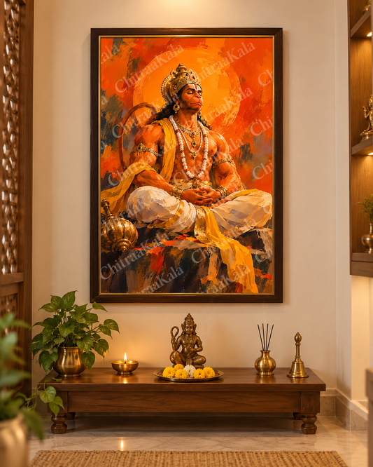 Lord Hanuman Meditating | Digital Artwork