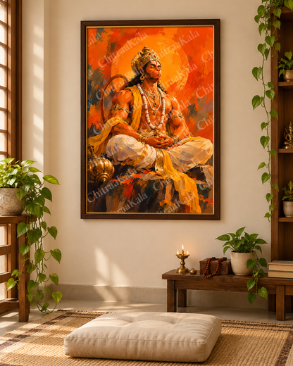 Lord Hanuman Meditating | Digital Artwork