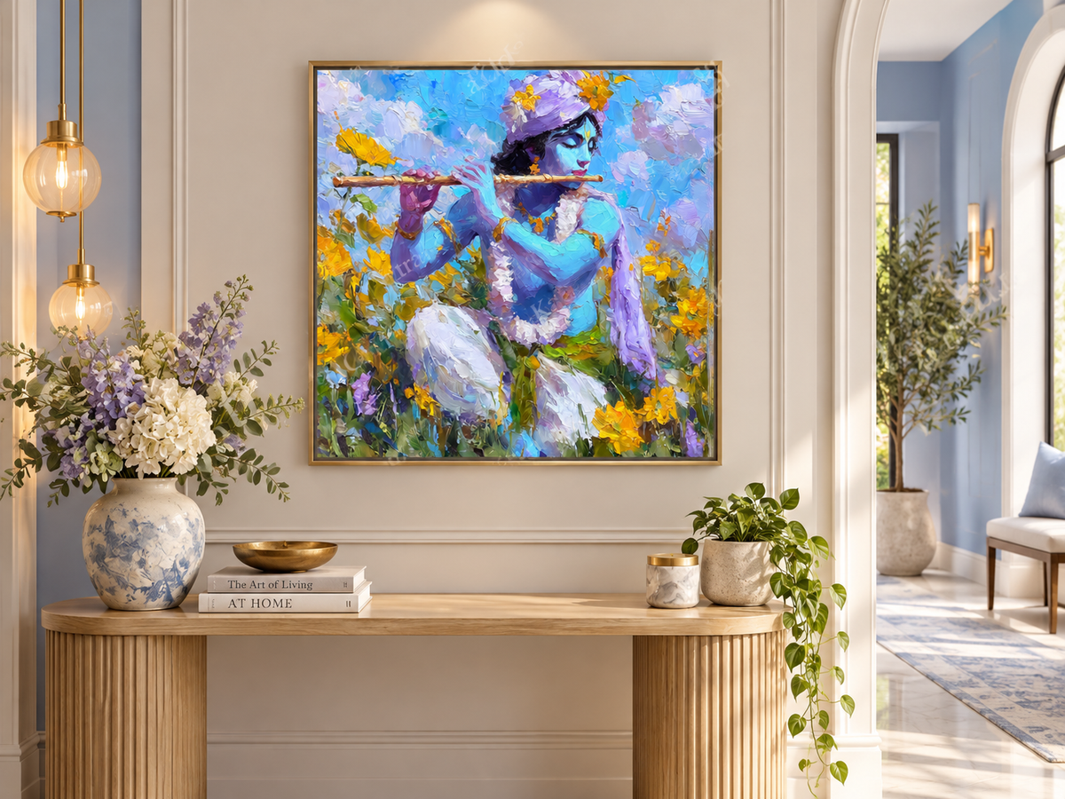 Lord Krishna - Playing his Flute | Digital artwork