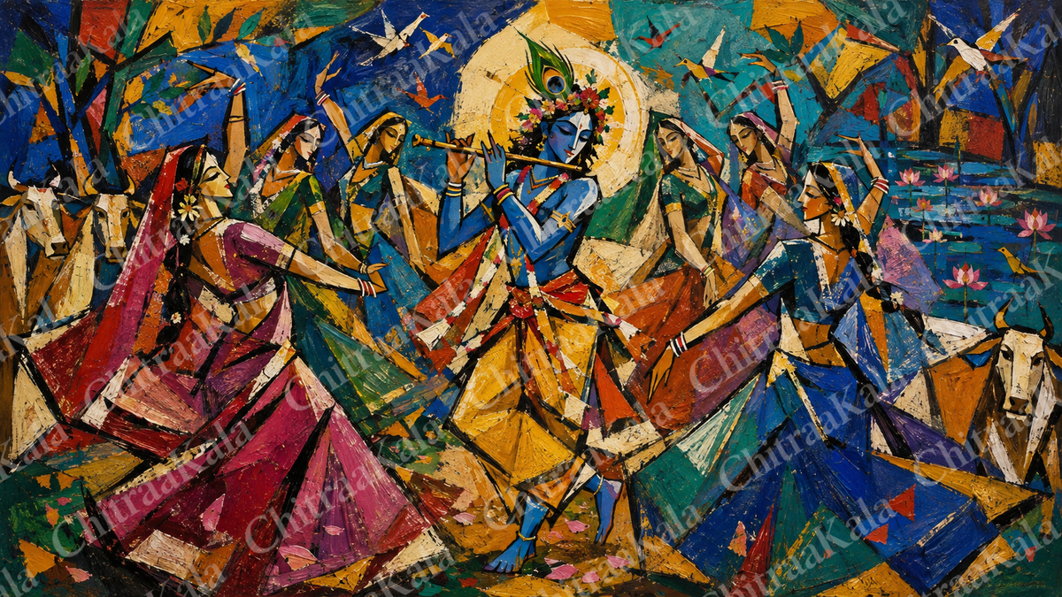 Raas-Leela Oil Painting Style | Digital Artwork
