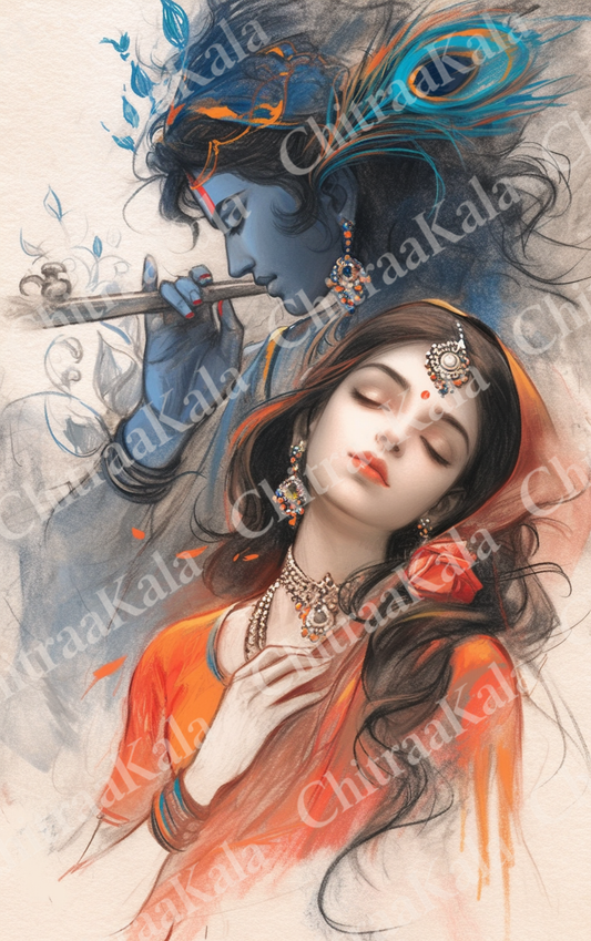 Radha Krishna – Eternal Love | Digital Artwork