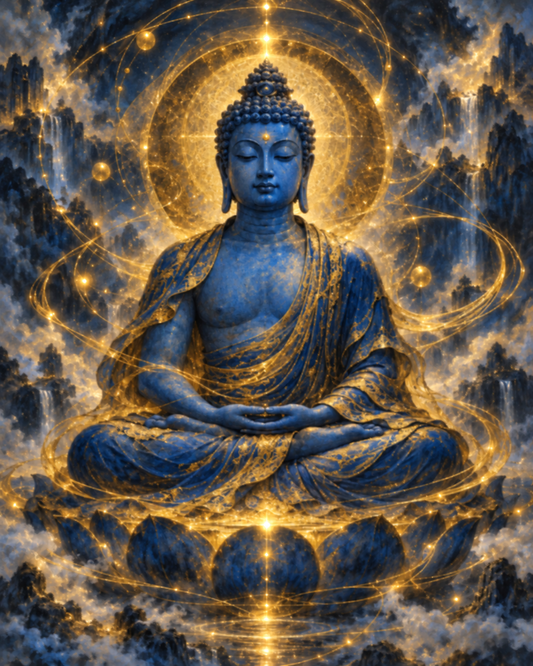 Celestial Buddha in Blue | Digital Artwork