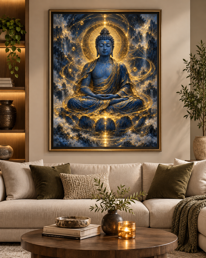 Celestial Buddha in Blue | Digital Artwork