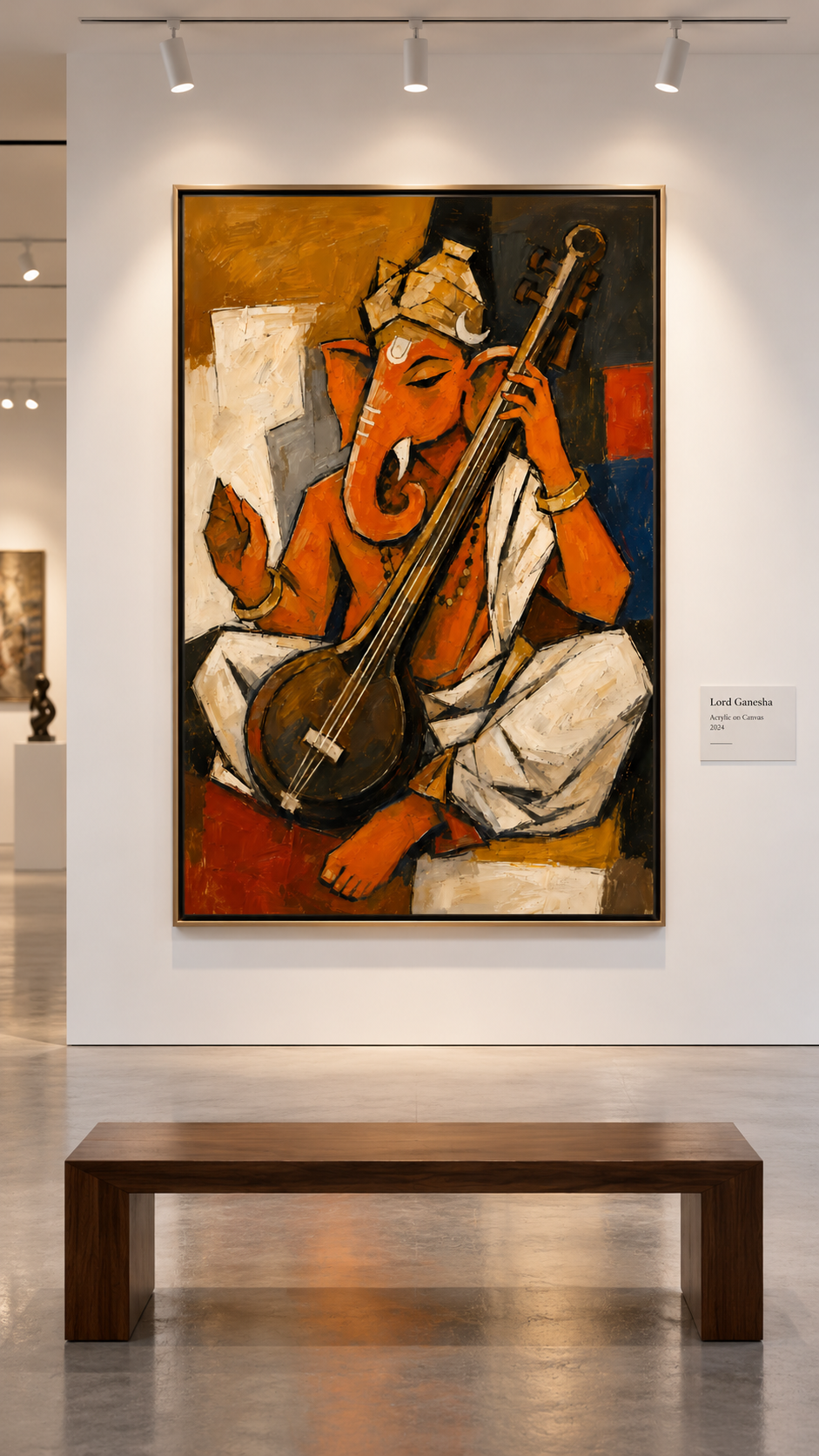 Lord Ganesha Playing Veena | Digital Artwork