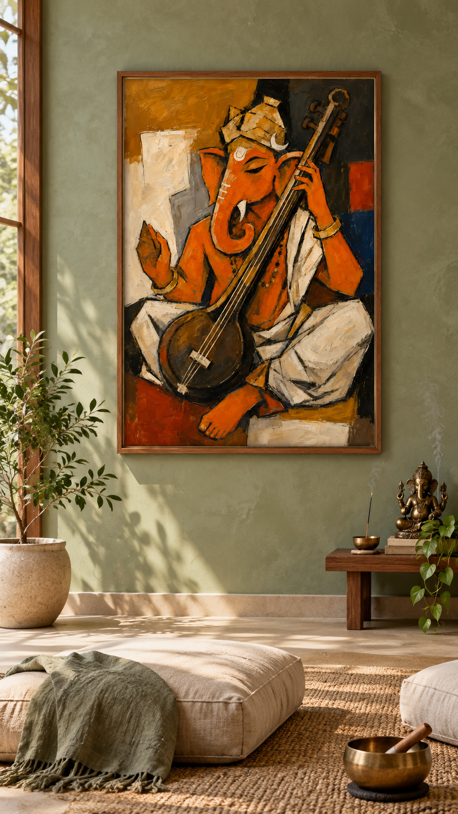 Lord Ganesha Playing Veena | Digital Artwork
