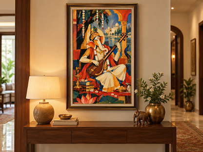 Lord Ganesha’s Divine Melody | Digital Artwork